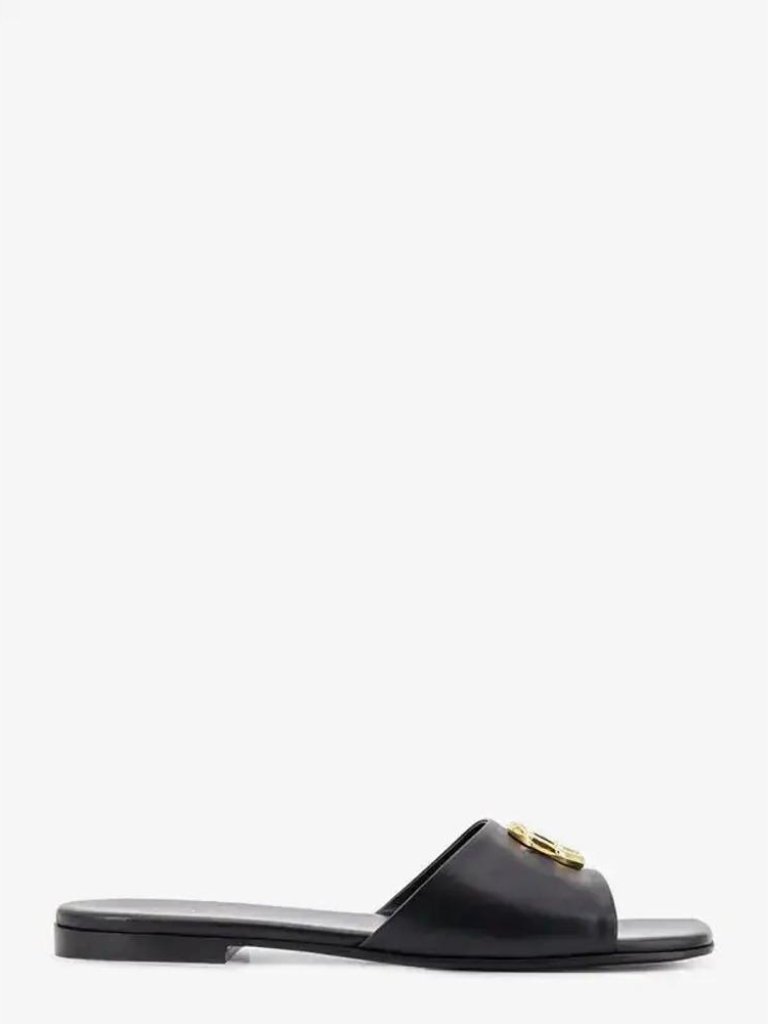 Gucci Gg Leather Sliders Sandals It 37.5 Women